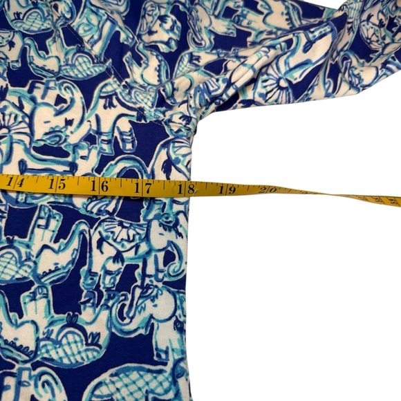 Lilly Pulitzer Skipper Popover Bomber Blue Get Trunky Small Elephant Sporty EUC - Picture 8 of 12